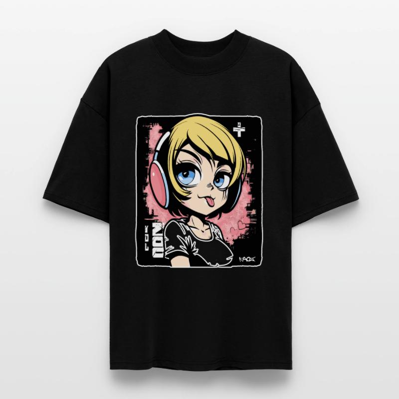 Playful Girl with Headphones