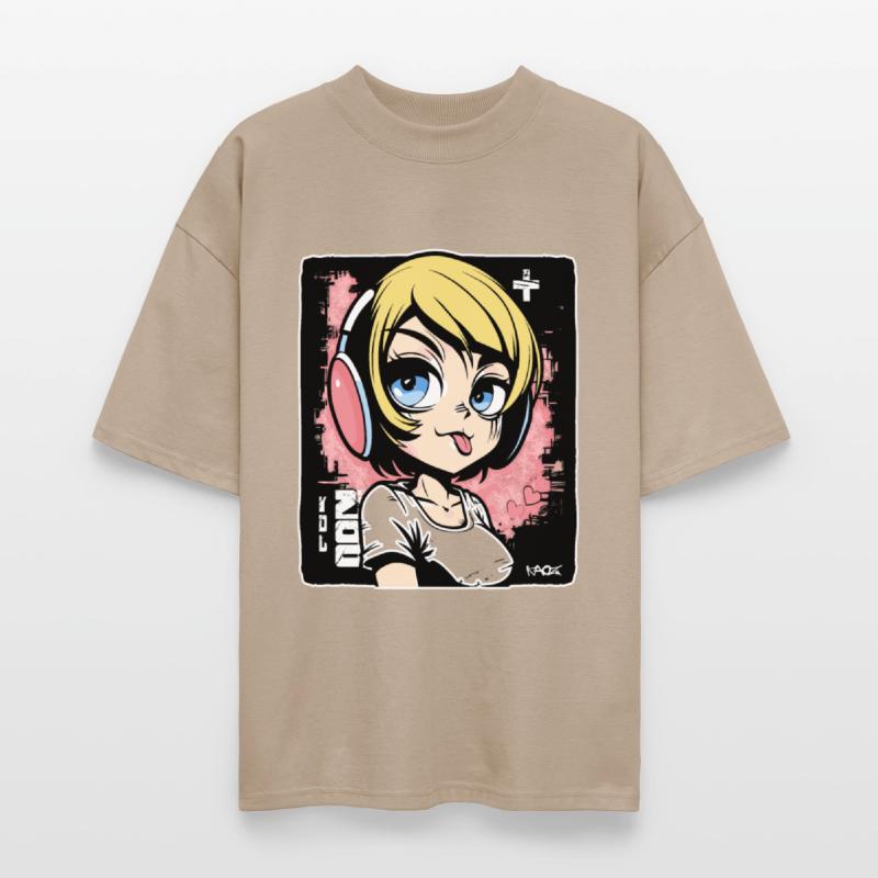 Playful Girl with Headphones