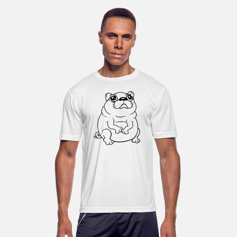 Pug Dog Sits Small Begging Fat Looks Sad Hungry