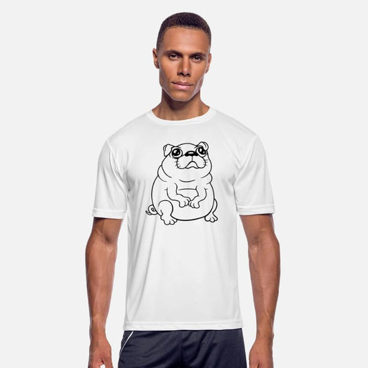 Pug Dog Sits Small Begging Fat Looks Sad Hungry