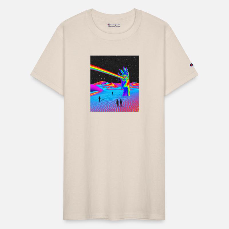 Rainbow In Galaxy Desert Night Retro Surrealism