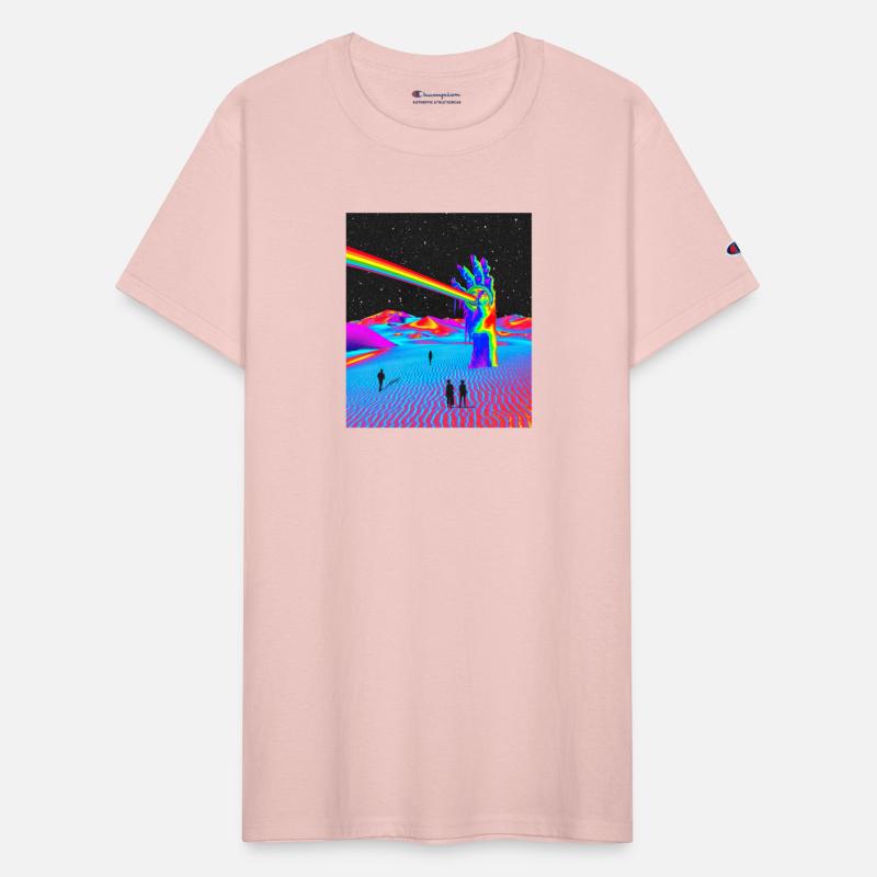 Rainbow In Galaxy Desert Night Retro Surrealism