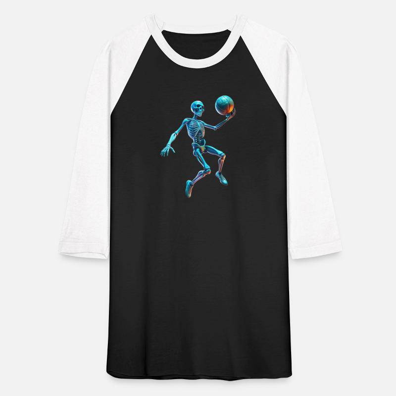 Retro Skeleton Takes on the Court in Basketball