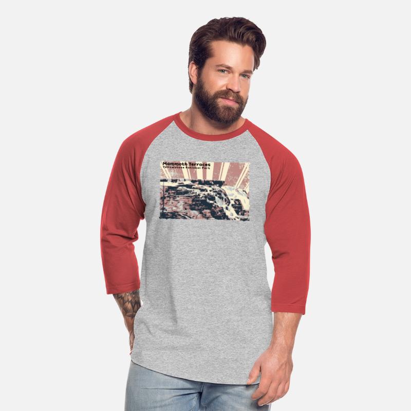 Retro vintage Mammoth Terraces at Yellowstone