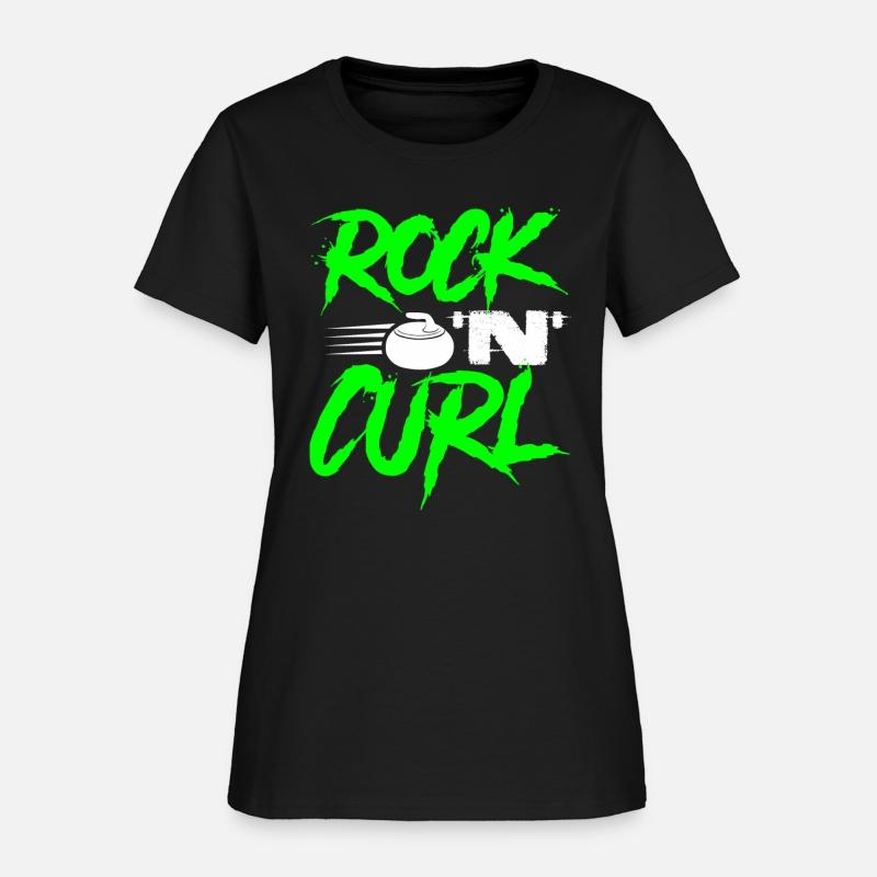 Rock 'N Curl Funny Winter Ice Curling Rock Tee