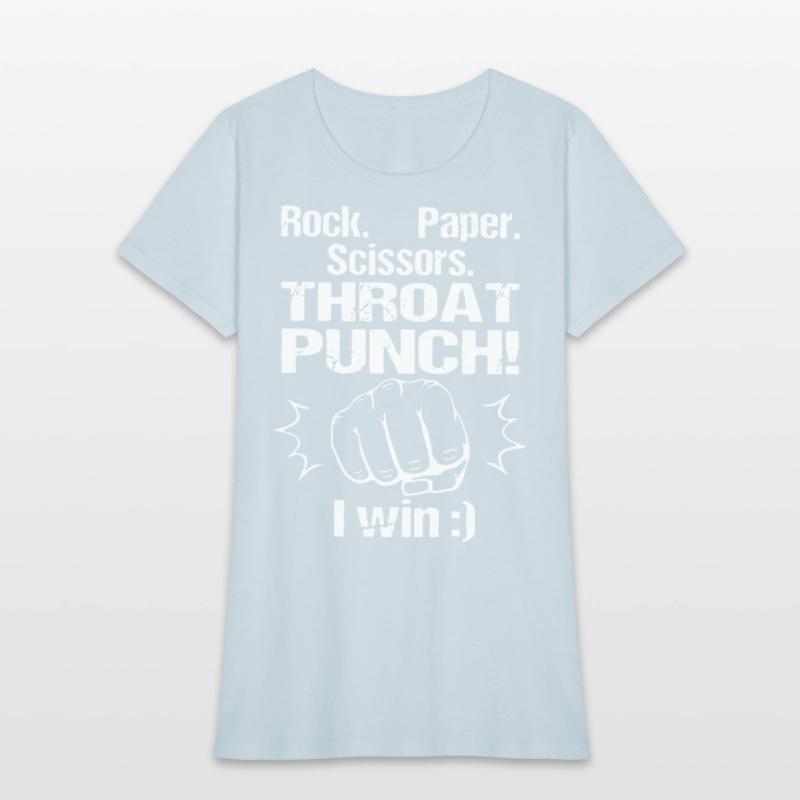 rock paper scissors throat punch I win rock