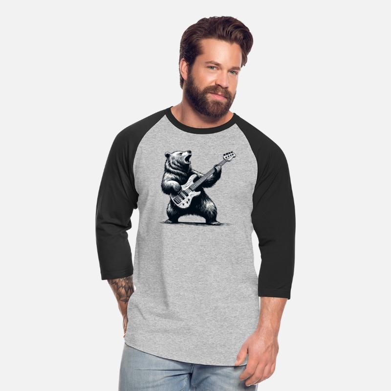 Rocking Bear Bass Guitar Player Concert Festival