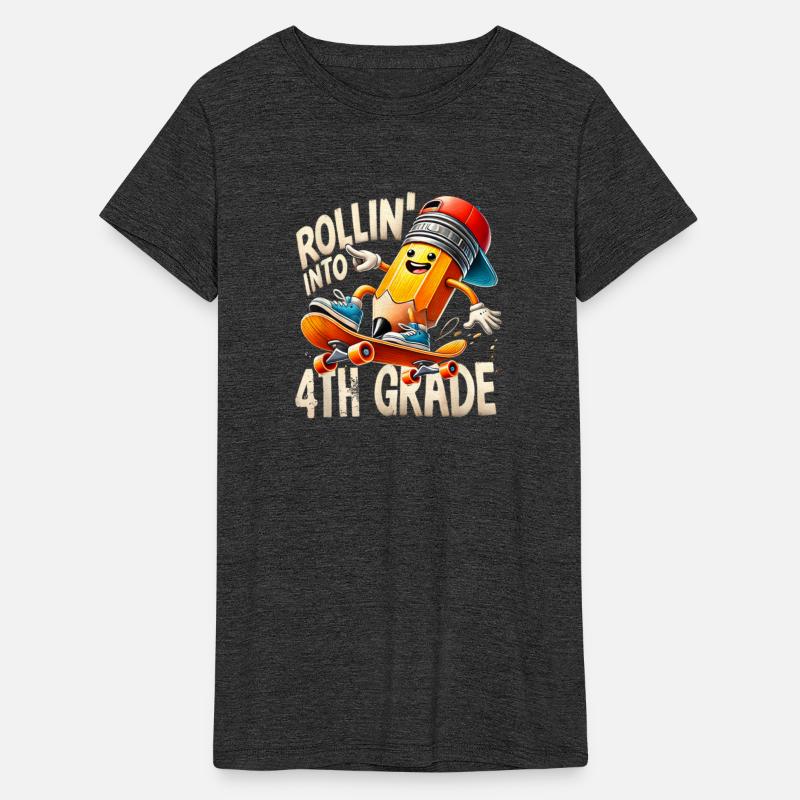 Rollin Into 4th Grade Back To School Kids Pencil S