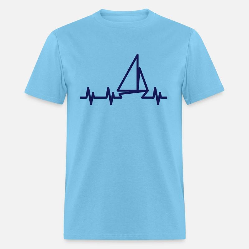 Sailboat and heartbeat symbol