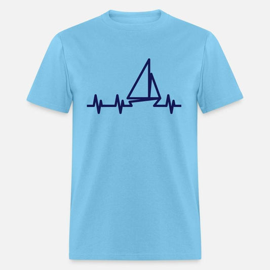 Sailboat and heartbeat symbol