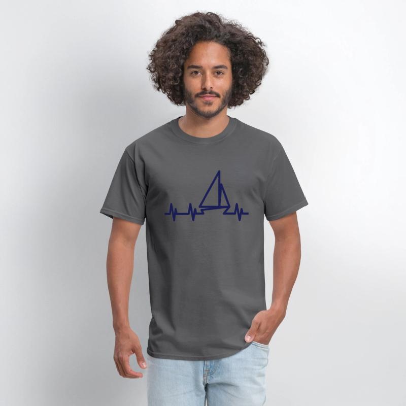 Sailboat and heartbeat symbol