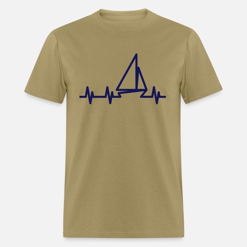 Sailboat and heartbeat symbol