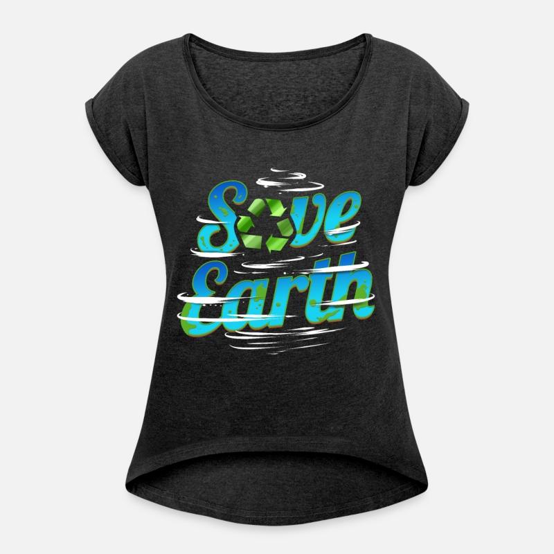 Save Earth With Recycle Logo And Clouds For Earth