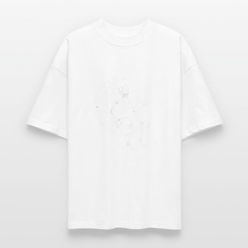 Skeleton on Moon Drinking Coffee