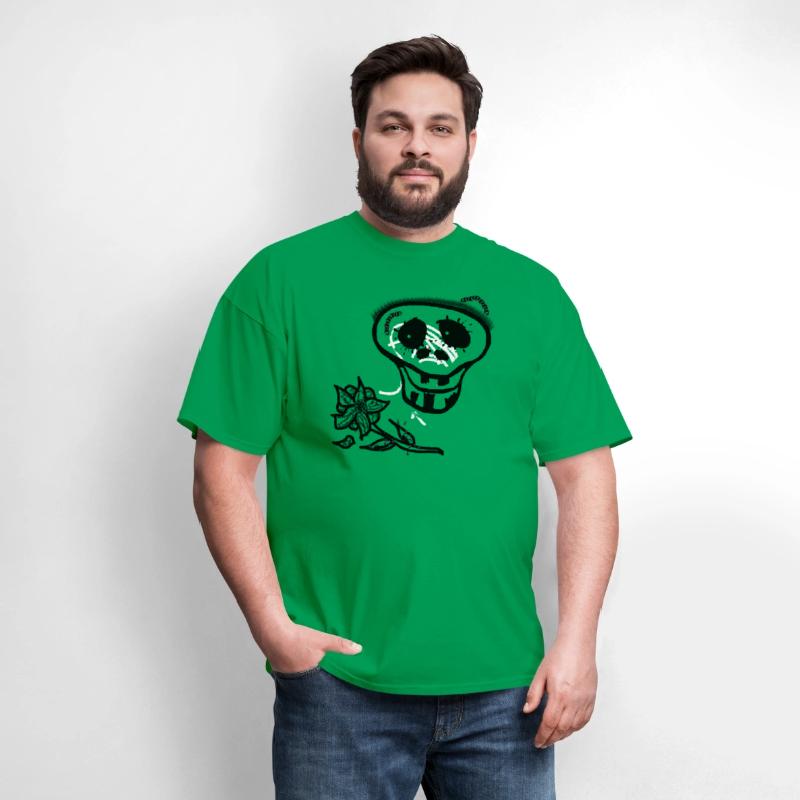 Skeleton skull smile with flower