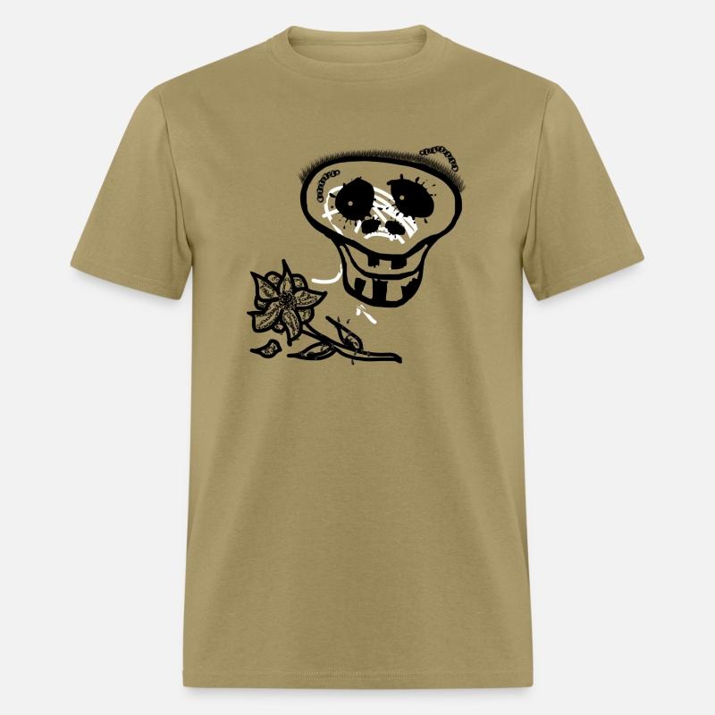 Skeleton skull smile with flower