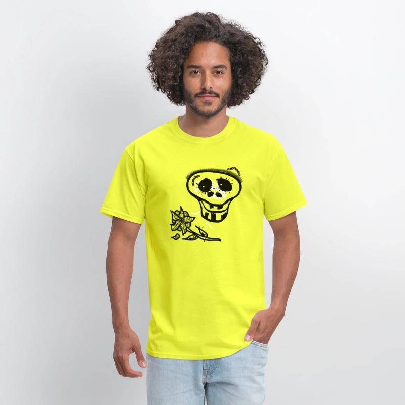 Skeleton skull smile with flower