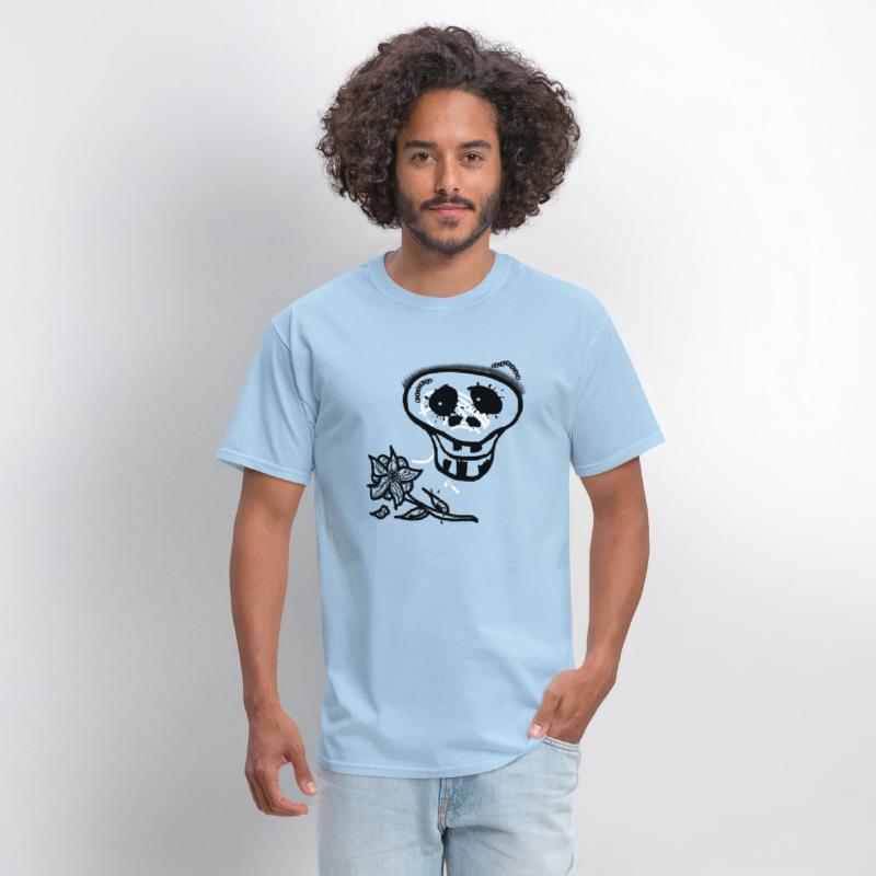 Skeleton skull smile with flower