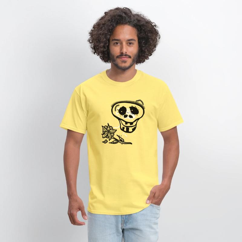 Skeleton skull smile with flower