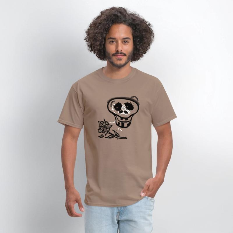 Skeleton skull smile with flower