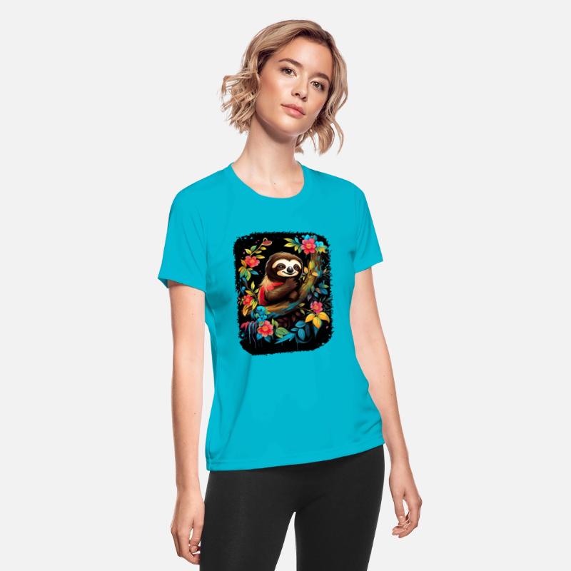 Sloth Cute Animal Floral Night Sky