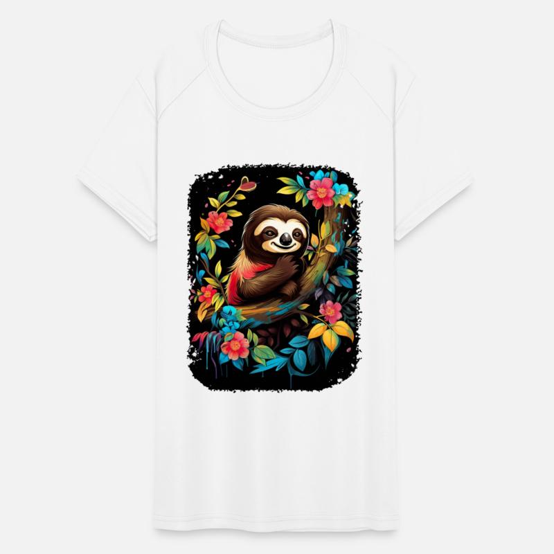 Sloth Cute Animal Floral Night Sky
