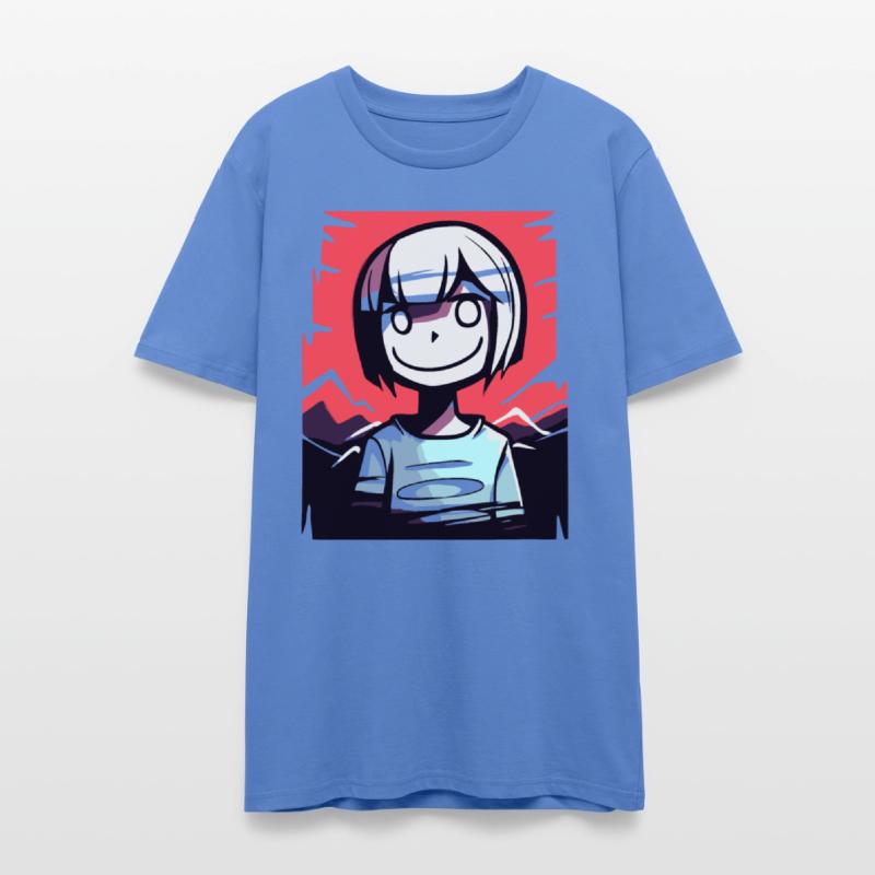 Smiling Girl with Bold Red Sky