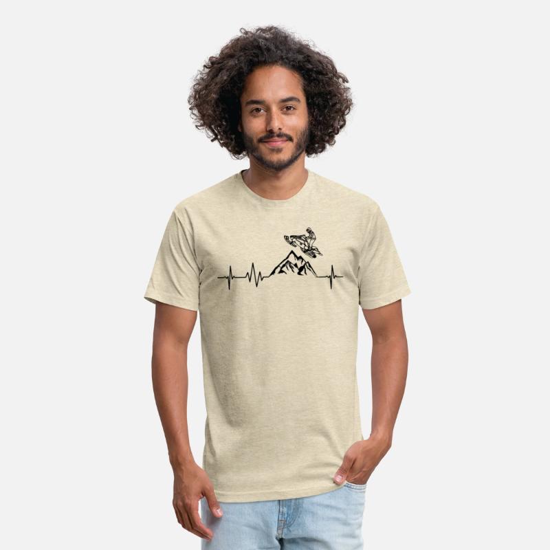 Snowmobiling Heartbeat Tshirt Motor Sled Men Women