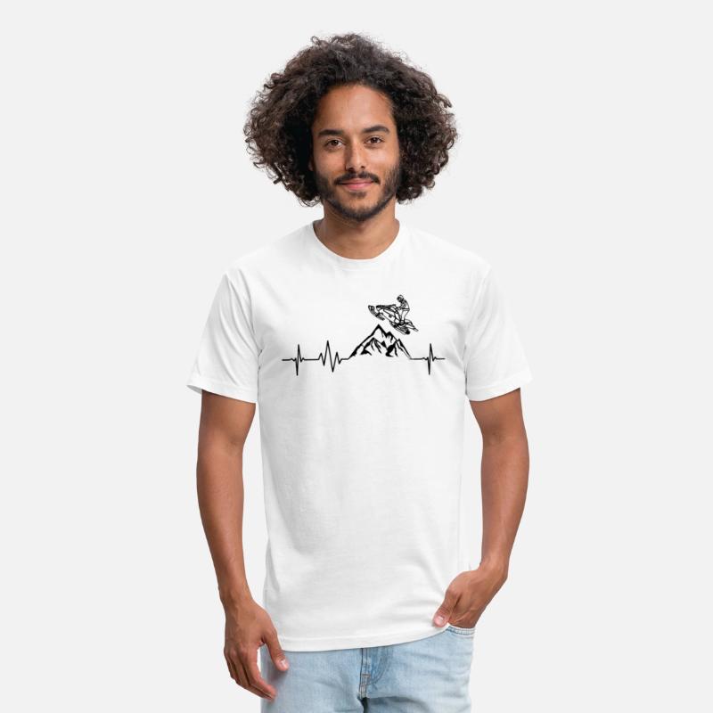 Snowmobiling Heartbeat Tshirt Motor Sled Men Women