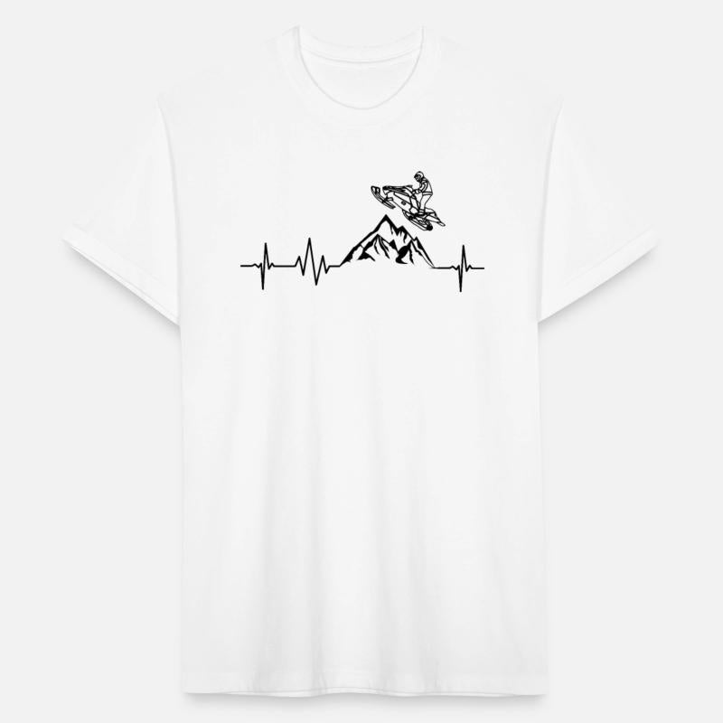 Snowmobiling Heartbeat Tshirt Motor Sled Men Women