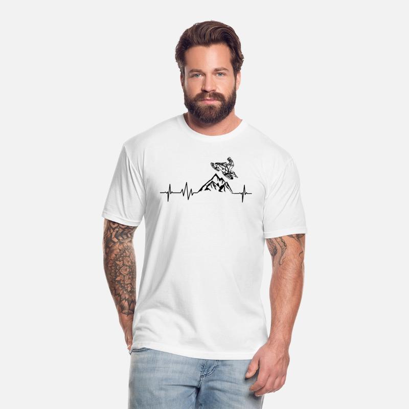 Snowmobiling Heartbeat Tshirt Motor Sled Men Women