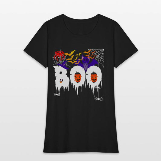 spooky Halloween ghost costume outfit saying Boo