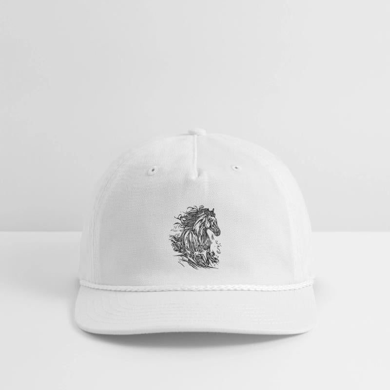 Stallion With Elegant Mane Blowing In The Wind