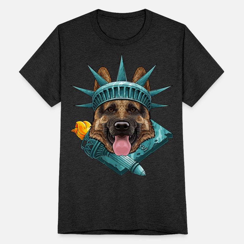 Statue Of Liberty German Shepherd 4th Of July USA
