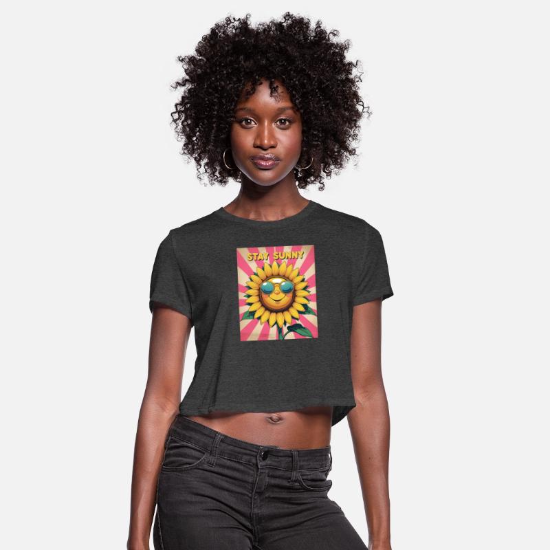 Stay Sunny T-Shirt – Retro Sunflower with Smile