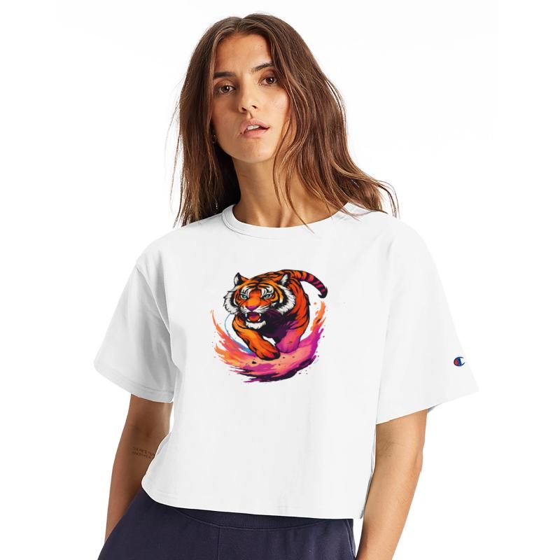 The fierce colorful tiger