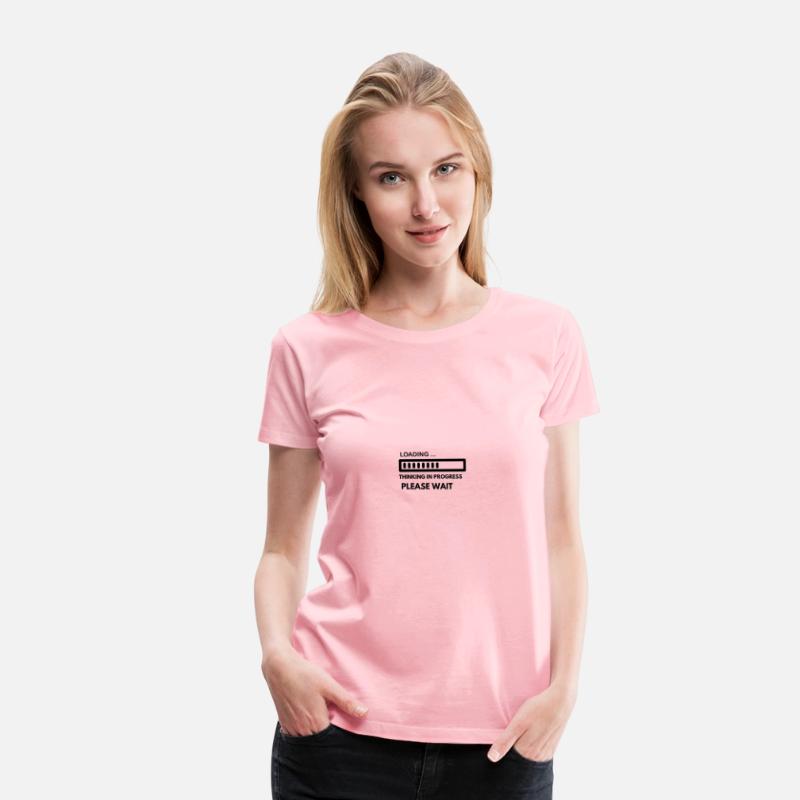 Thinking in Progress" Funny Loading T-Shirt