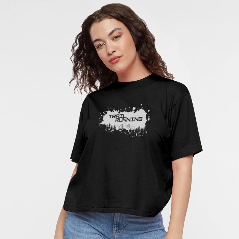 Trail running mountains and forest.