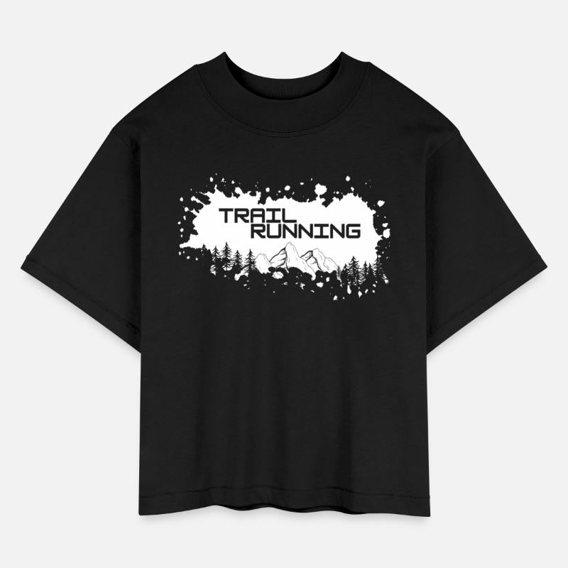 Trail running mountains and forest.