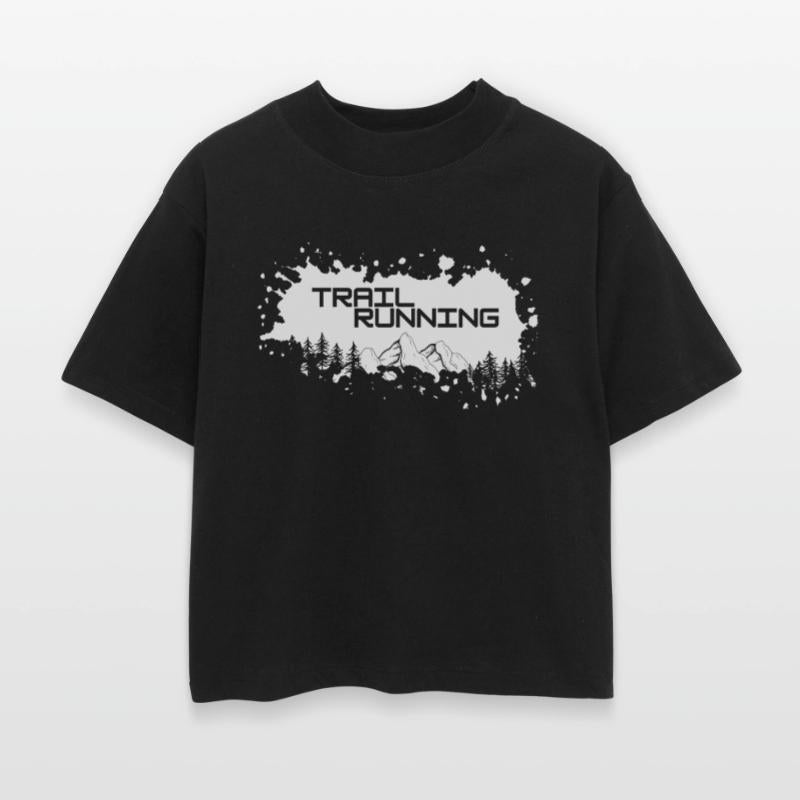 Trail running mountains and forest.