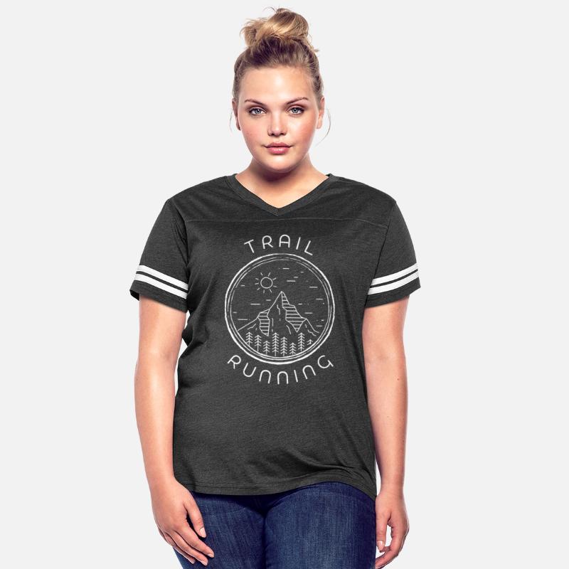 Trail running mountains man and woman