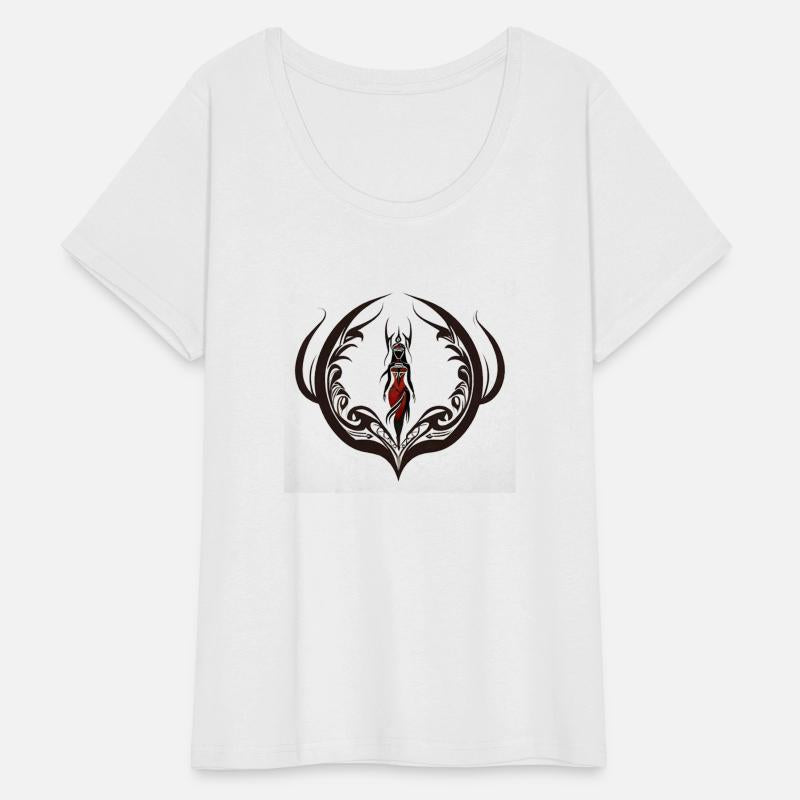 Tribal Elegance – Red Dress Woman Design