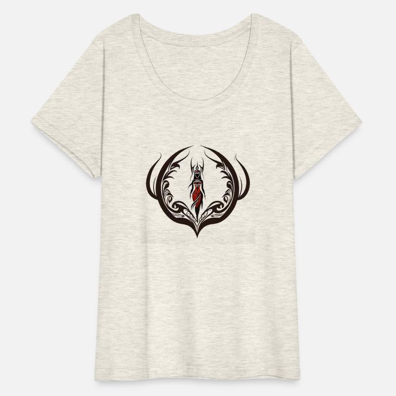 Tribal Elegance – Red Dress Woman Design