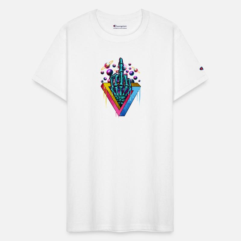 Trippy skeleton middle finger