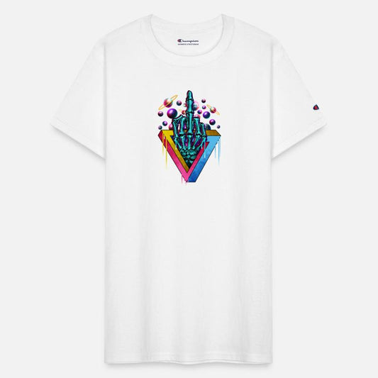 Trippy skeleton middle finger