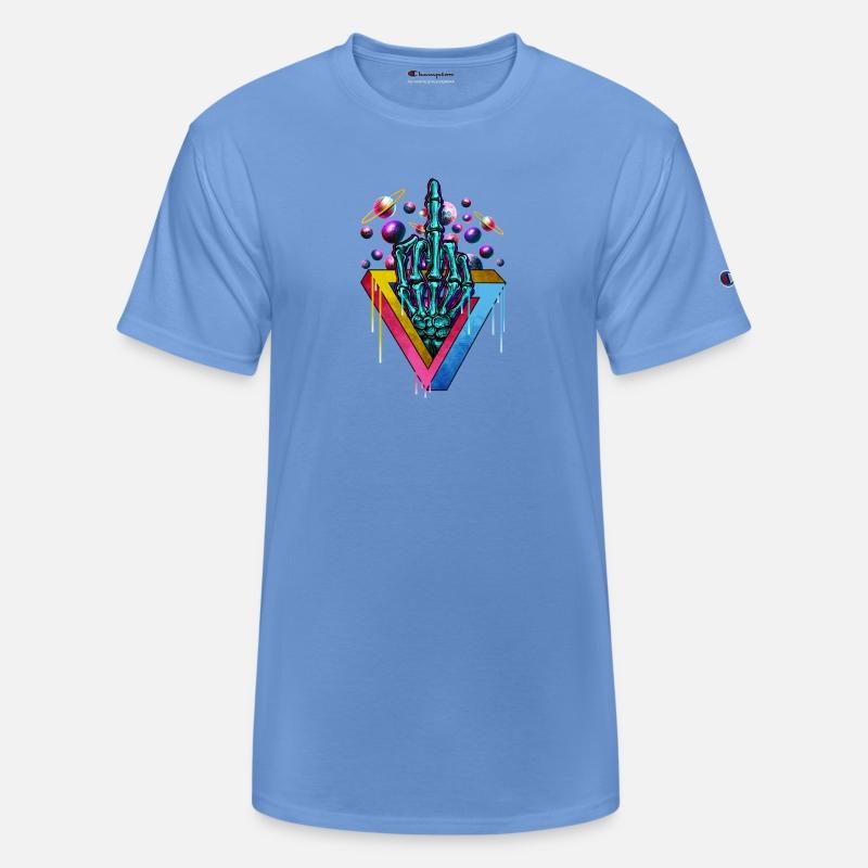 Trippy skeleton middle finger