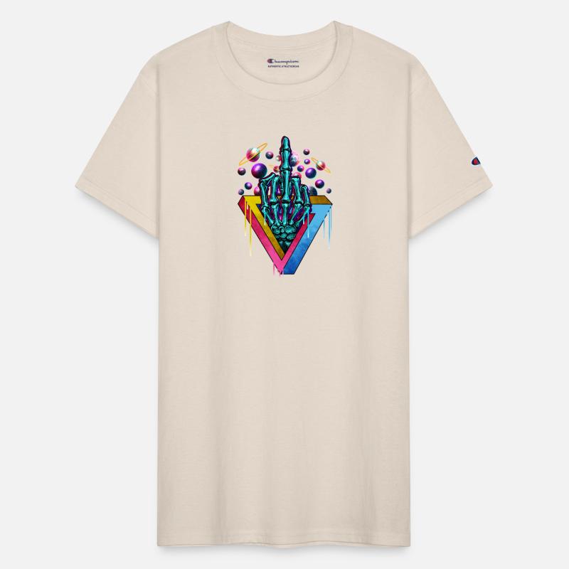 Trippy skeleton middle finger