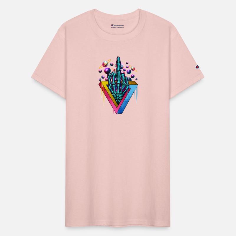 Trippy skeleton middle finger