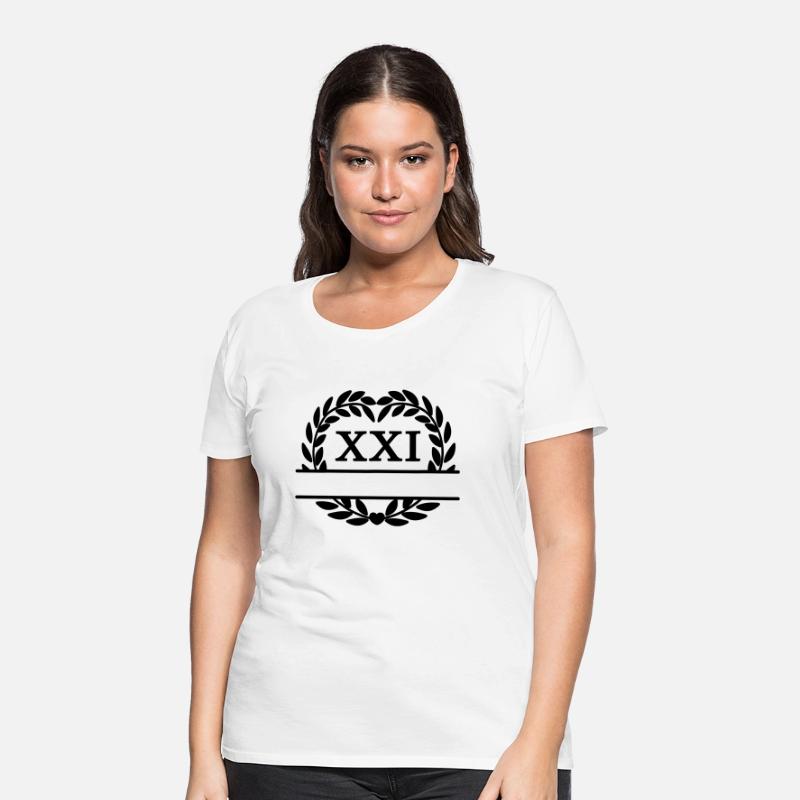 twenty-one years, laurel wreath in Latin numerals