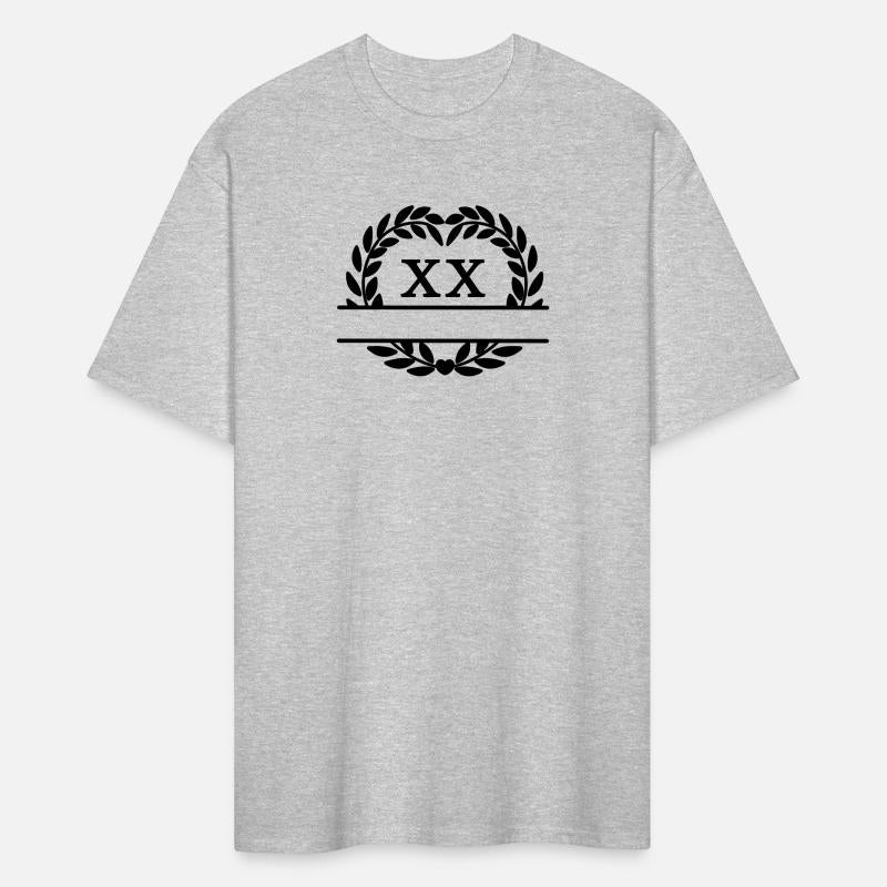 twenty years, laurel wreath in Latin numerals